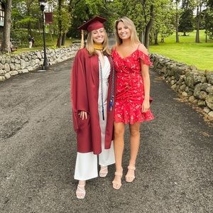 Red floral strap dress midi perfect for summer and any special occasion!